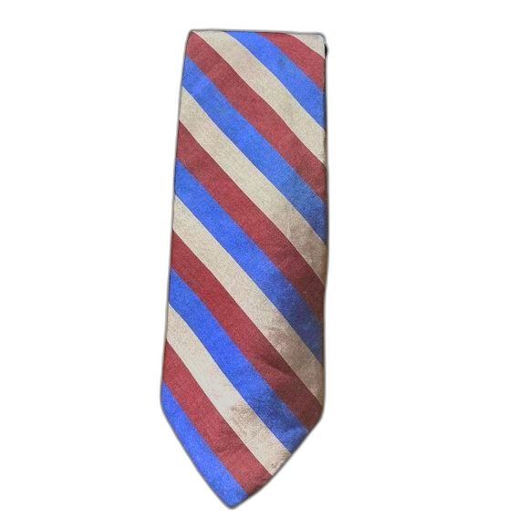 DAMON Vintage Silk Diagonal Striped Purple Pink Blue Tie 57 x 3 inches - Picture 5 of 12